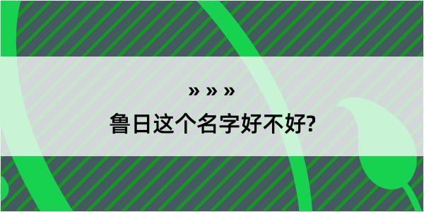 鲁日这个名字好不好?