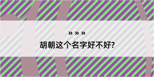 胡朝这个名字好不好?