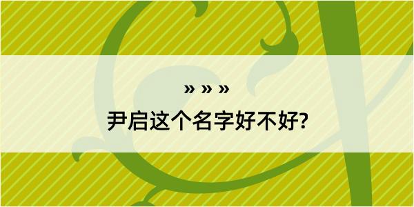 尹启这个名字好不好?