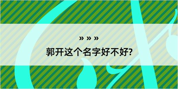 郭开这个名字好不好?