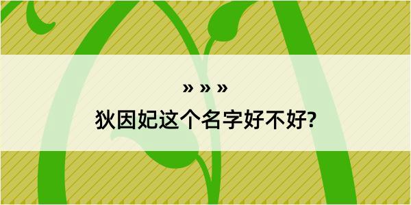 狄因妃这个名字好不好?