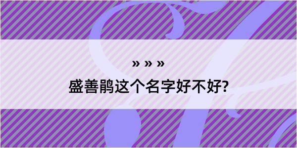 盛善鹃这个名字好不好?