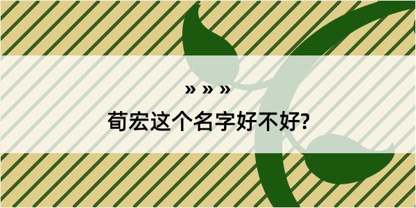 荀宏这个名字好不好?