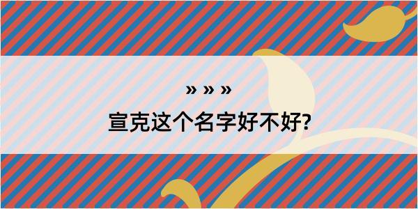 宣克这个名字好不好?