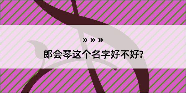 郎会琴这个名字好不好?