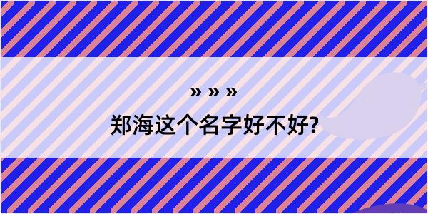 郑海这个名字好不好?