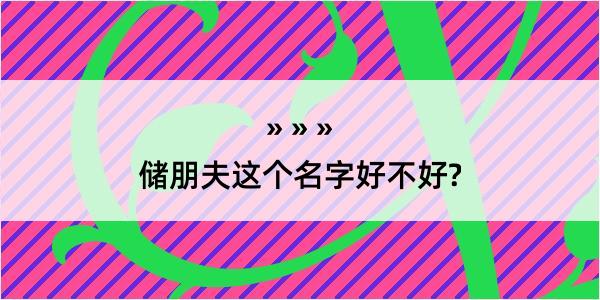 储朋夫这个名字好不好?