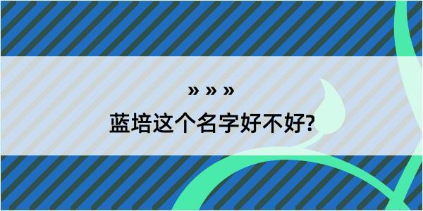 蓝培这个名字好不好?