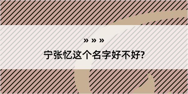 宁张忆这个名字好不好?