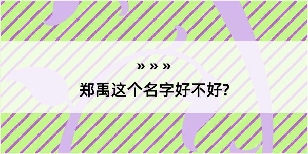 郑禹这个名字好不好?