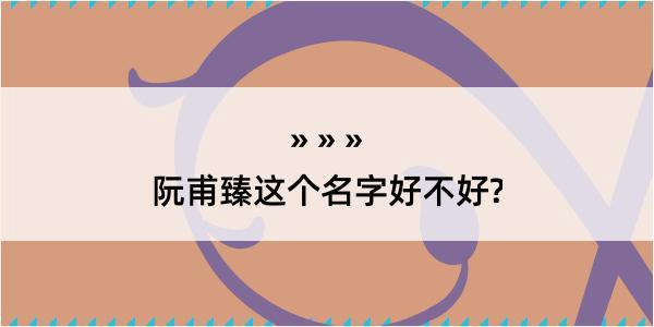 阮甫臻这个名字好不好?