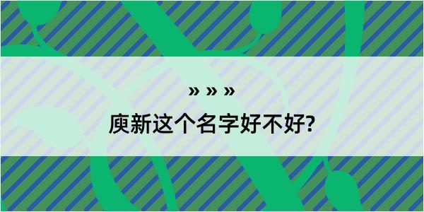 庾新这个名字好不好?