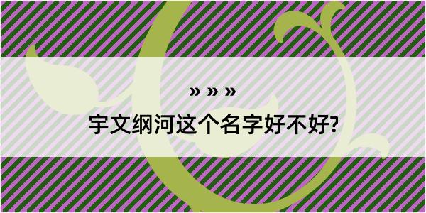 宇文纲河这个名字好不好?