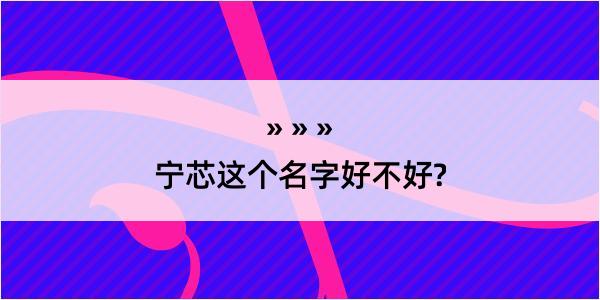 宁芯这个名字好不好?