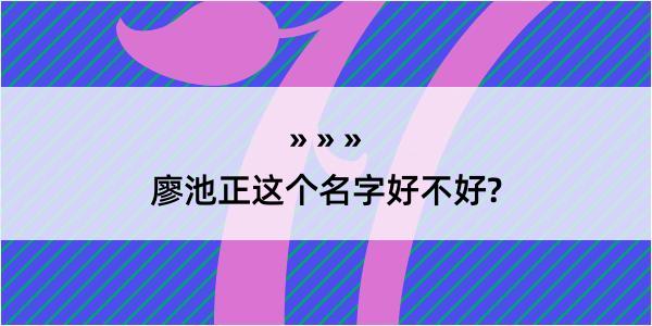 廖池正这个名字好不好?