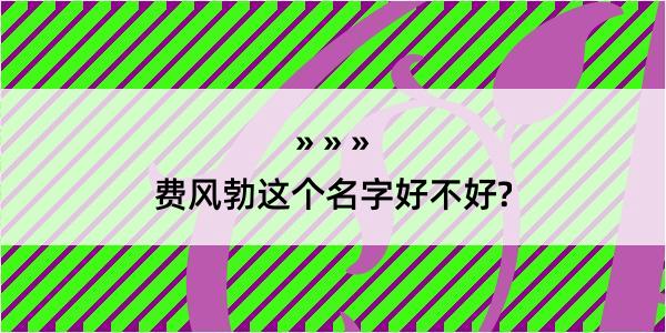 费风勃这个名字好不好?