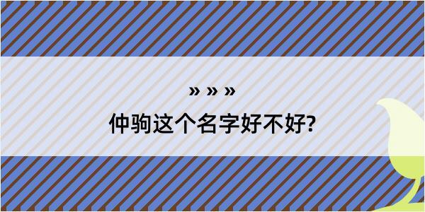 仲驹这个名字好不好?