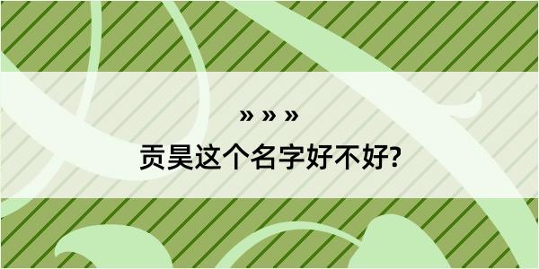 贡昊这个名字好不好?