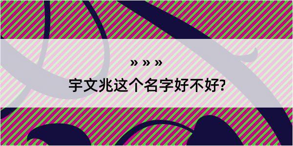 宇文兆这个名字好不好?