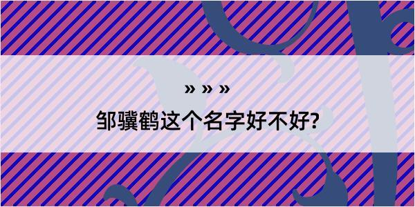 邹骥鹤这个名字好不好?