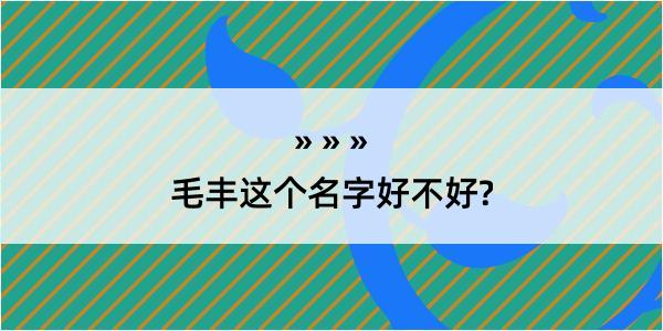 毛丰这个名字好不好?