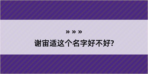 谢宙适这个名字好不好?