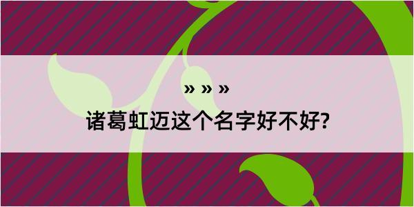 诸葛虹迈这个名字好不好?