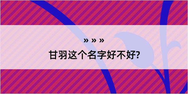 甘羽这个名字好不好?