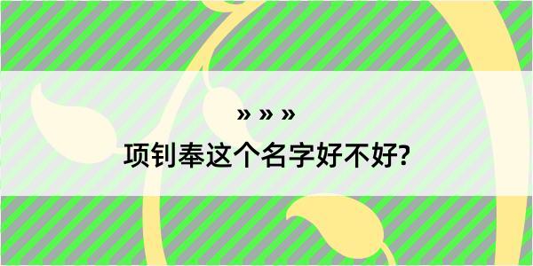 项钊奉这个名字好不好?