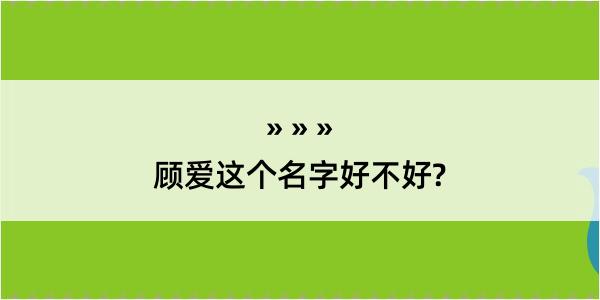 顾爱这个名字好不好?