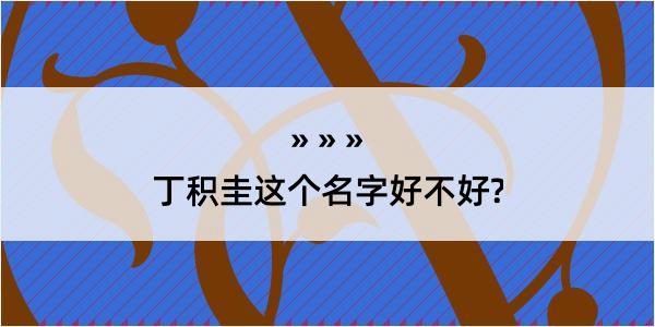 丁积圭这个名字好不好?