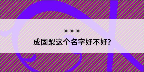 成固梨这个名字好不好?