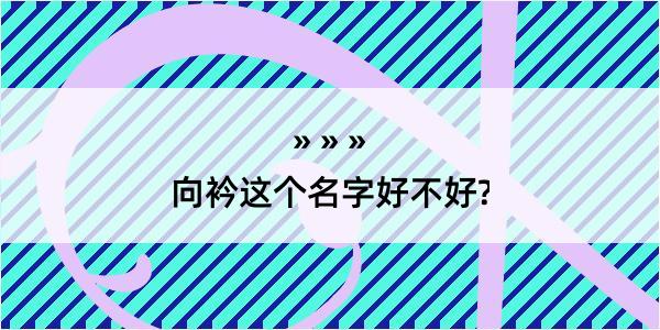 向衿这个名字好不好?