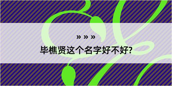 毕樵贤这个名字好不好?