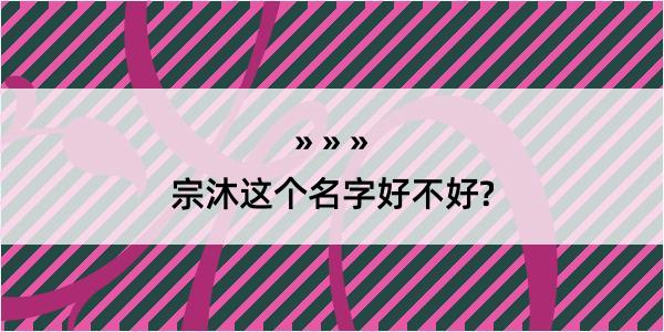 宗沐这个名字好不好?