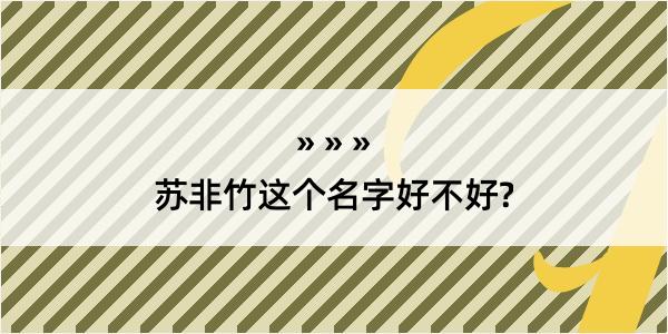 苏非竹这个名字好不好?