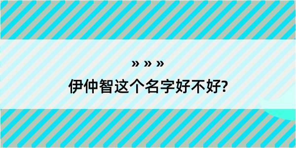 伊仲智这个名字好不好?