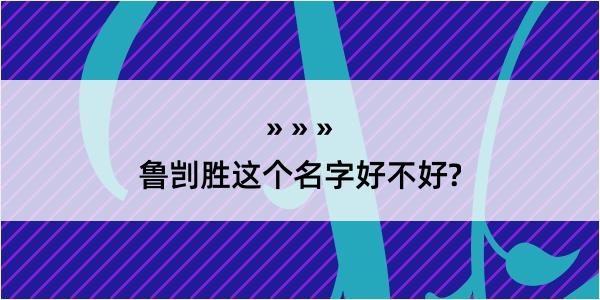 鲁剀胜这个名字好不好?