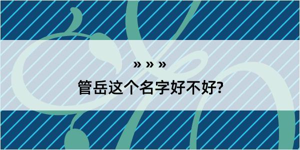 管岳这个名字好不好?