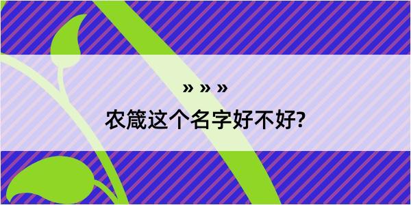 农箴这个名字好不好?