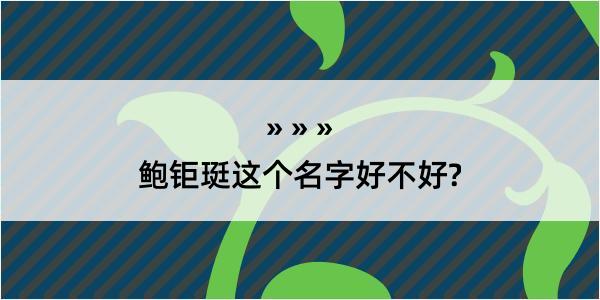 鲍钜珽这个名字好不好?