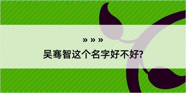 吴骞智这个名字好不好?