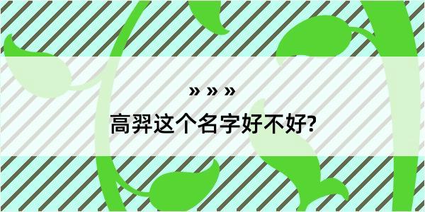 高羿这个名字好不好?