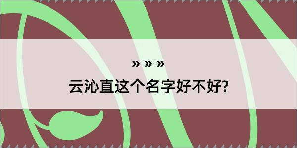 云沁直这个名字好不好?