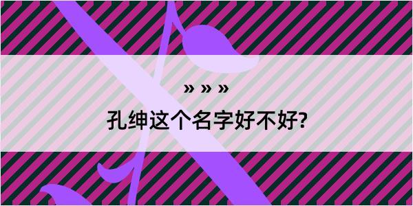 孔绅这个名字好不好?