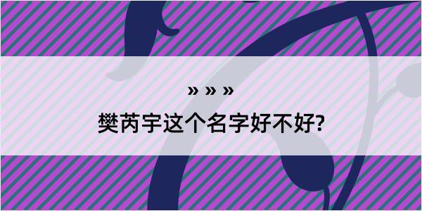 樊芮宇这个名字好不好?