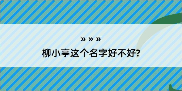 柳小亭这个名字好不好?