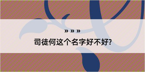 司徒何这个名字好不好?