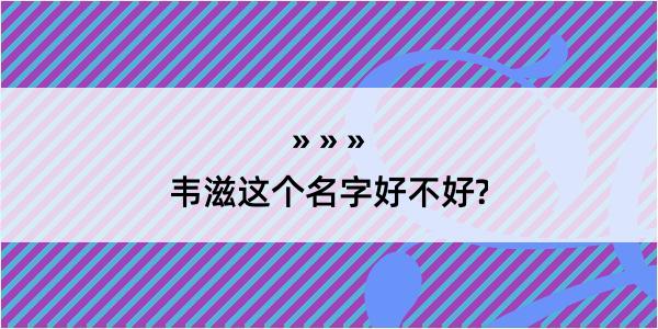 韦滋这个名字好不好?