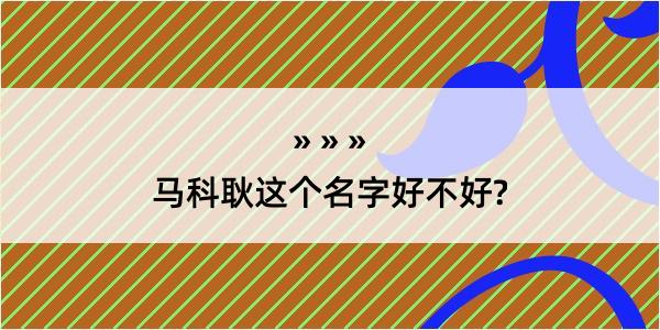 马科耿这个名字好不好?